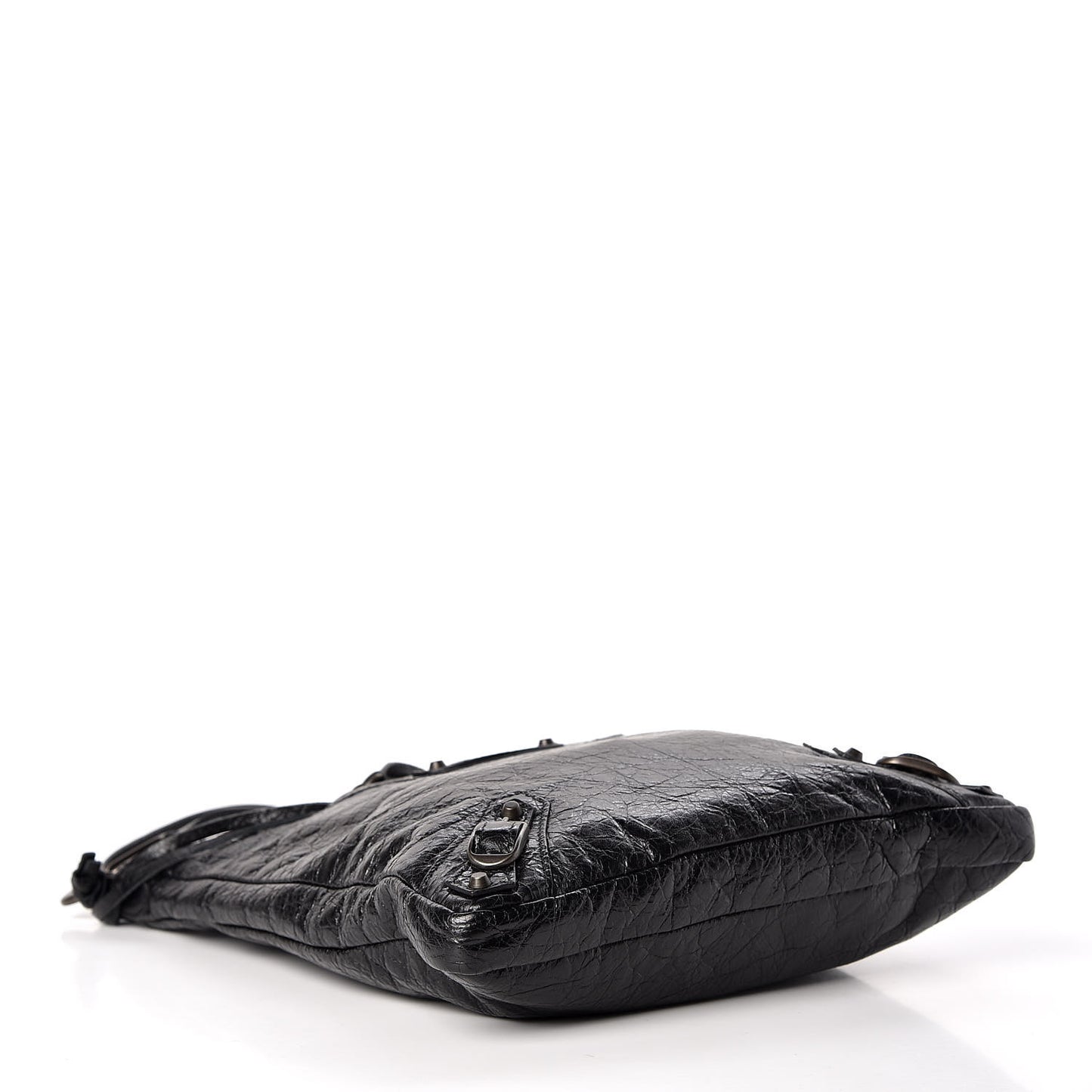 Agneau Classic Hardware Flat Crossbody Black