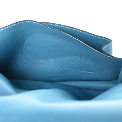 Hermes Togo Dogon Wallet Waist Pouch Blue Jean 8 of 9