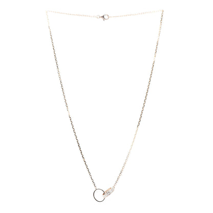 Cartier 18K Pink Gold Diamond Interlocking LOVE Necklace 3 of 6