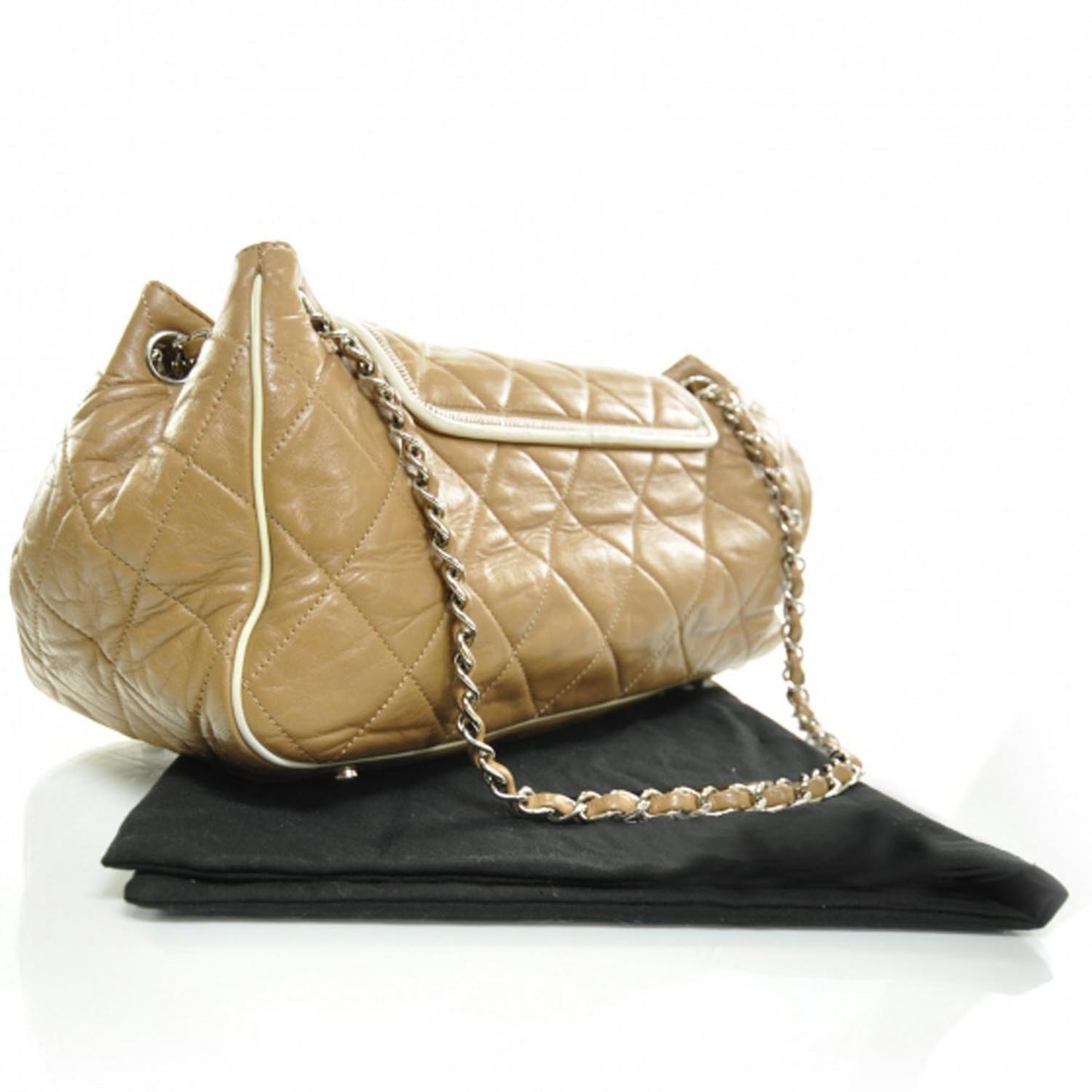 Lambskin Quilted East West Accordion Flap