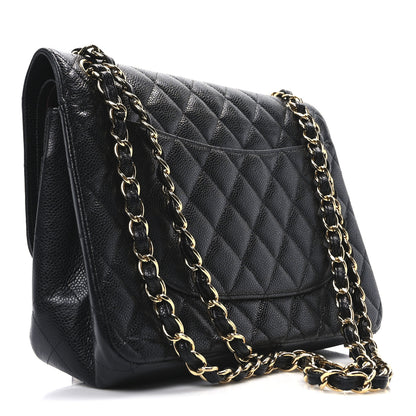 Chanel Caviar Quilted Jumbo Double Flap Black 3 of 11