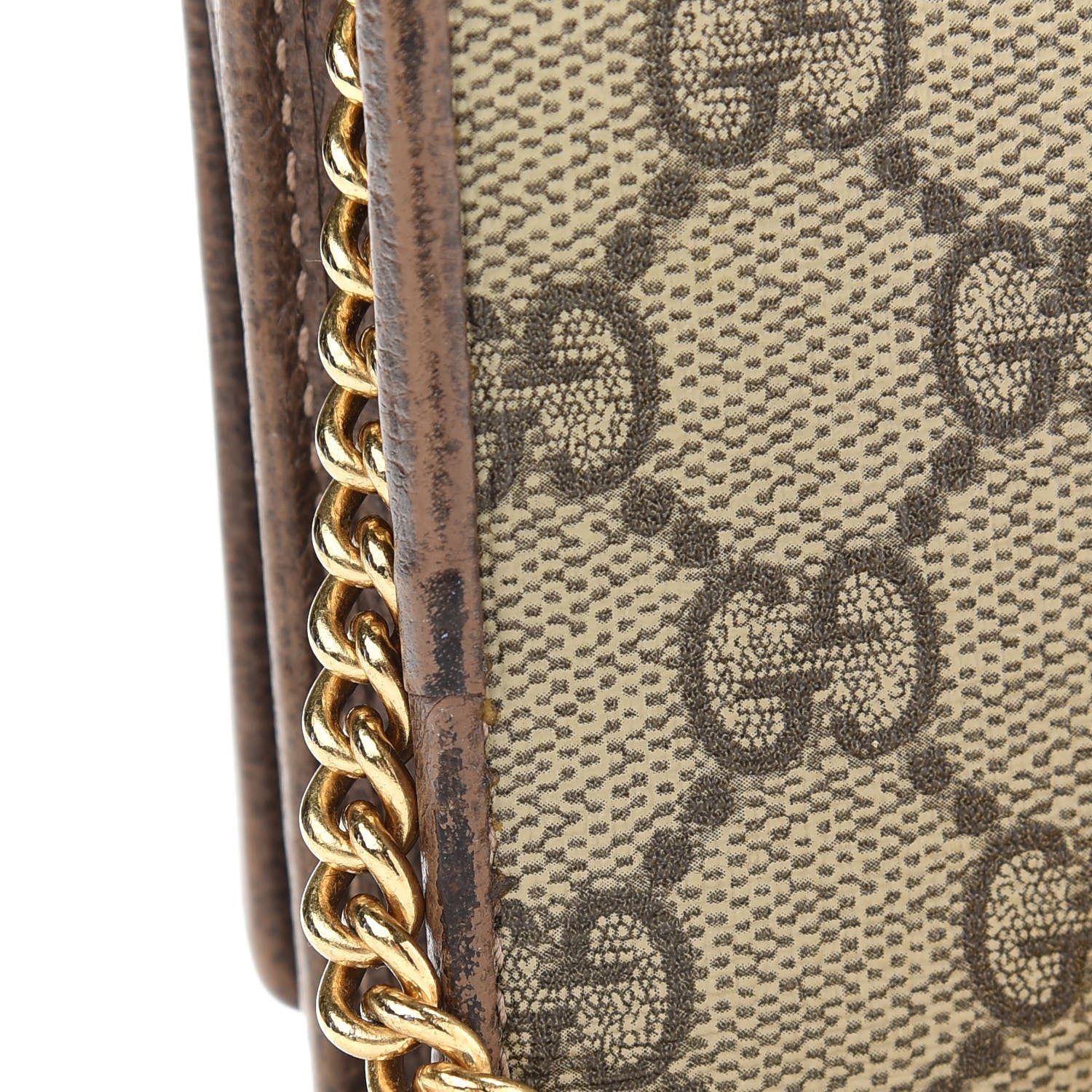 Gucci GG Supreme Monogram Web Ophidia Wallet On Chain Brown 14 of 14