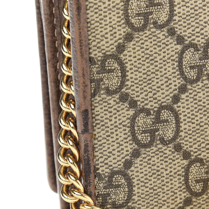 Gucci GG Supreme Monogram Web Ophidia Wallet On Chain Brown 14 of 14