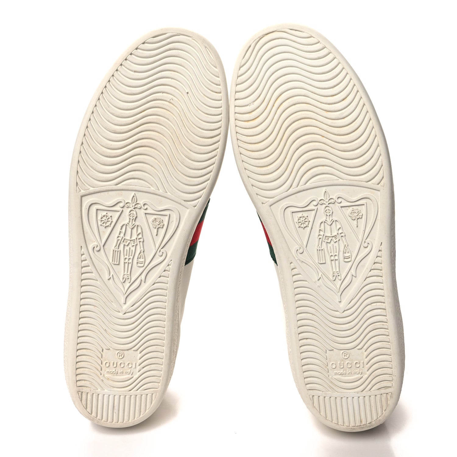Gucci Calfskin Crocodile Web Womens Ace Sneakers 37 White Green 5 of 9