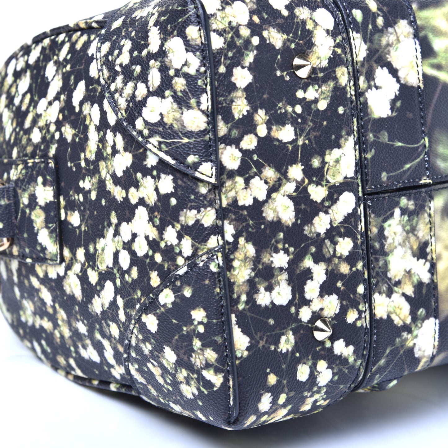 Textured Coated Canvas Baby's Breath Print Medium Lucrezia Black