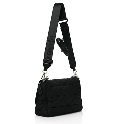 Prada Re-Nylon Quilted Padded Flap Shoulder Bag Black 3 of 10