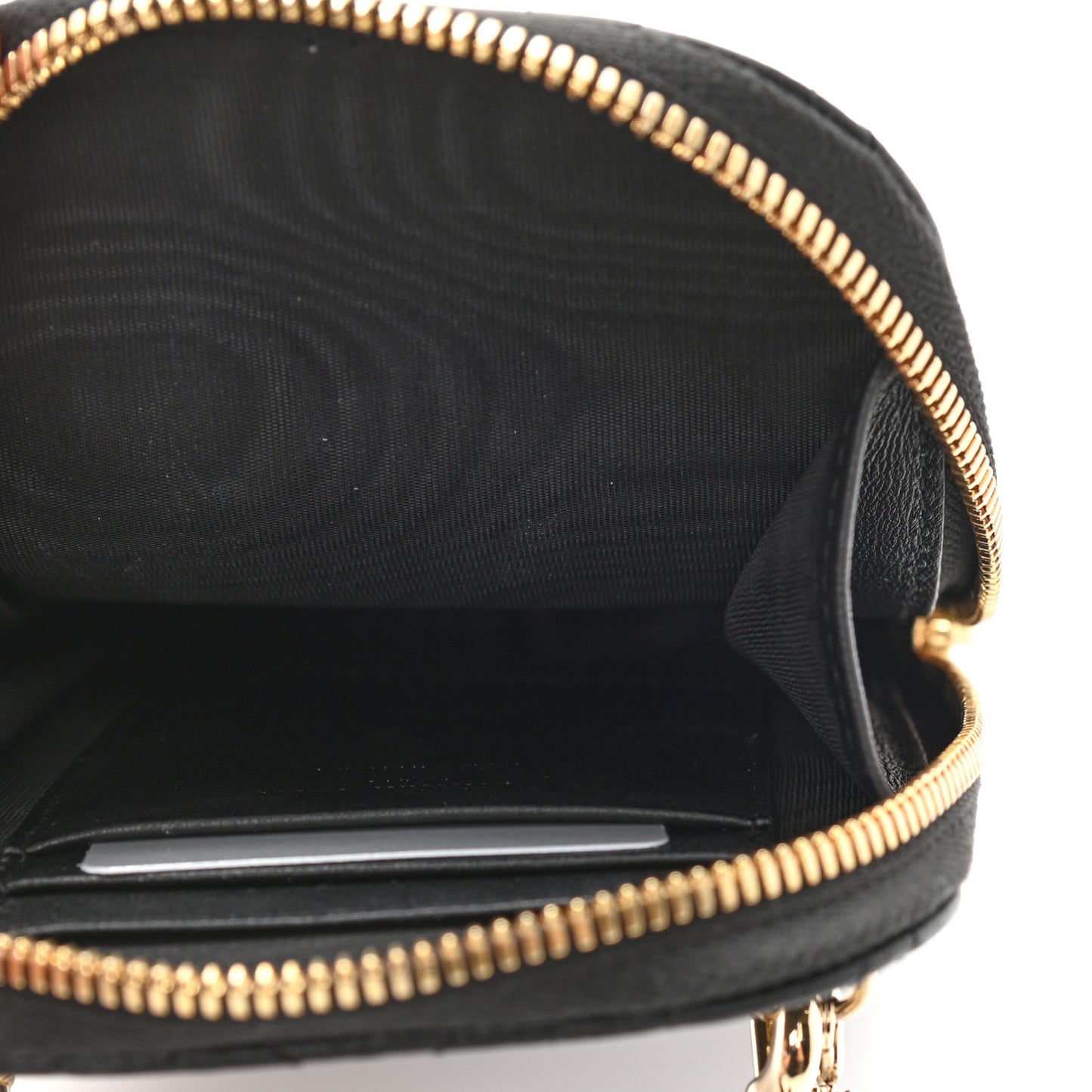 Lambskin Cannage Lady Dior Phone Holder Black