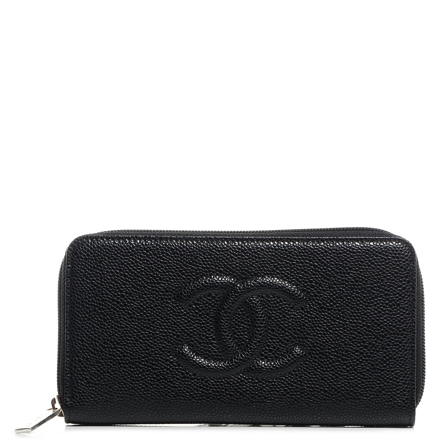 Chanel Caviar CC Timeless Large Zip Around Wallet Black 1 of 9