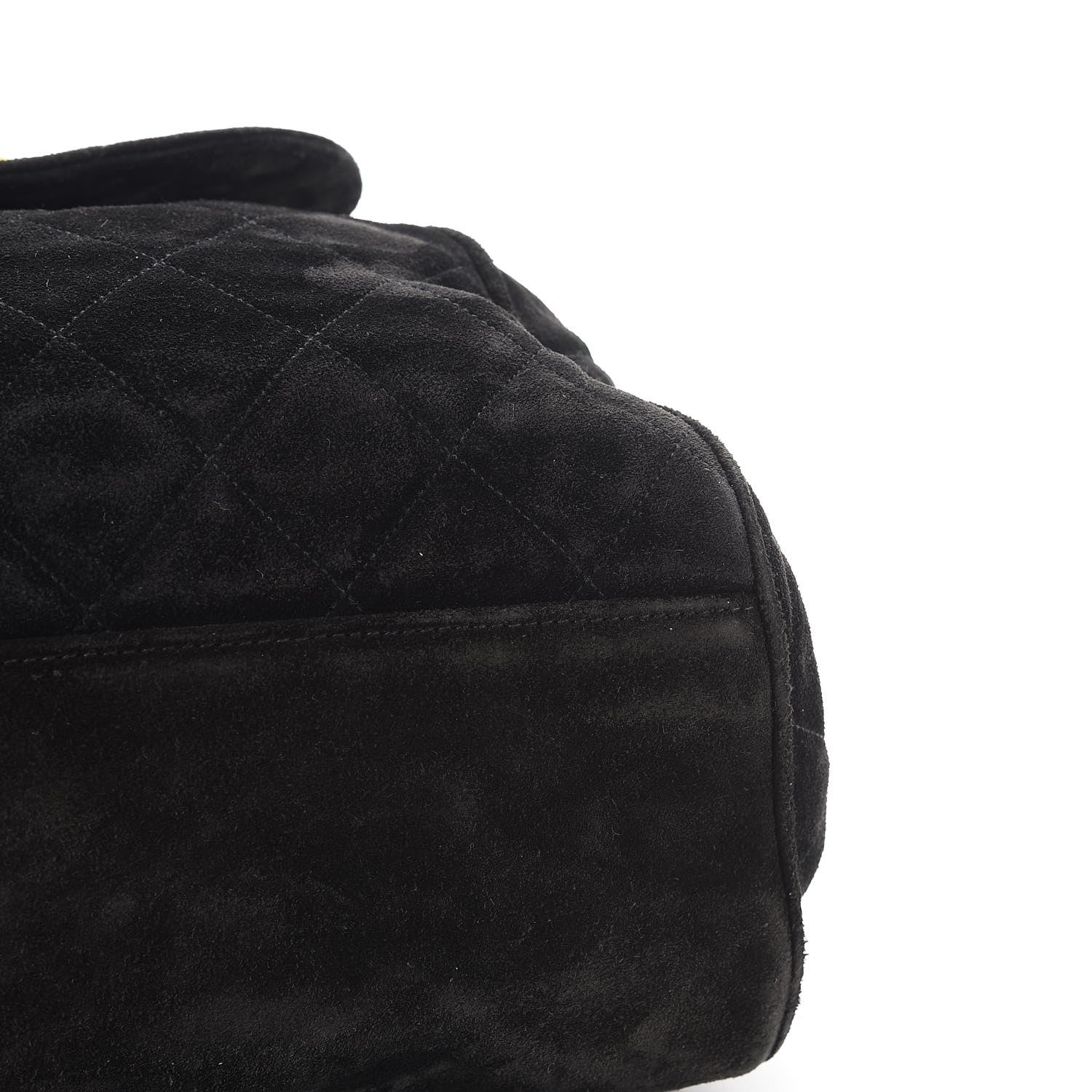 Chanel Suede Quilted Drawstring Backpack Black 10 of 12