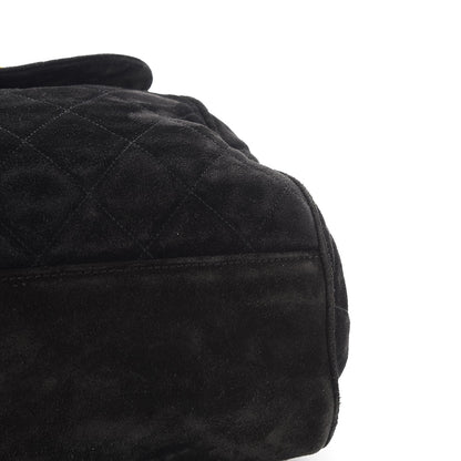 Chanel Suede Quilted Drawstring Backpack Black 10 of 12