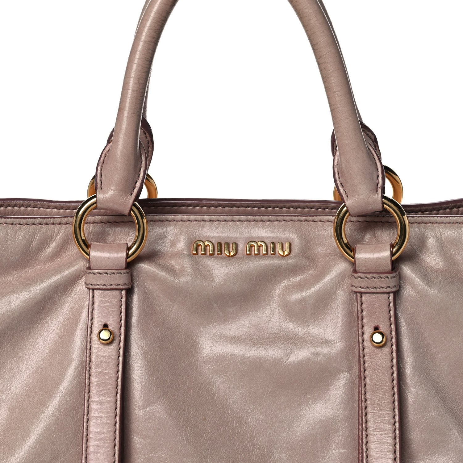 Miu Miu Vitello Shine Tote Mughetto 8 of 13