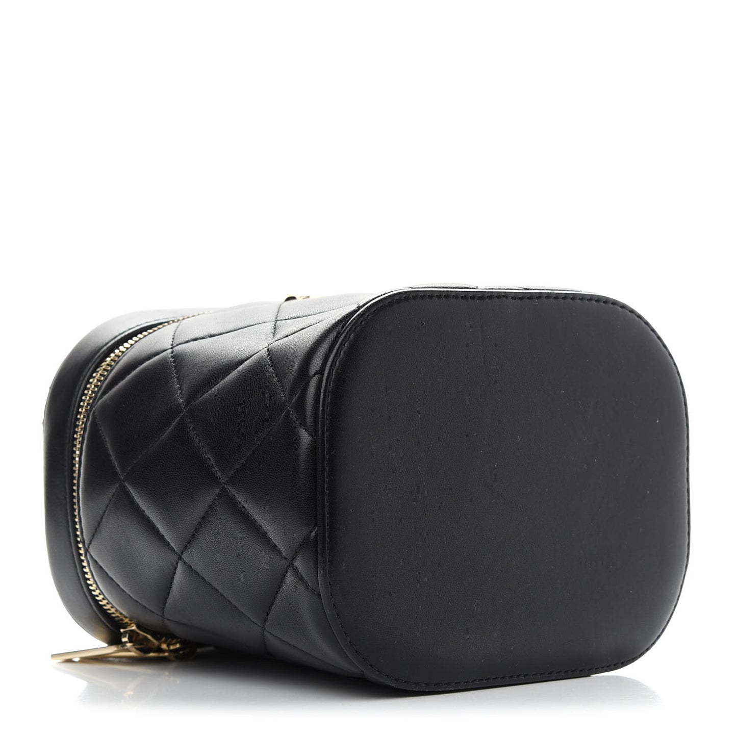 Lambskin Quilted Trendy Vanity Case Black