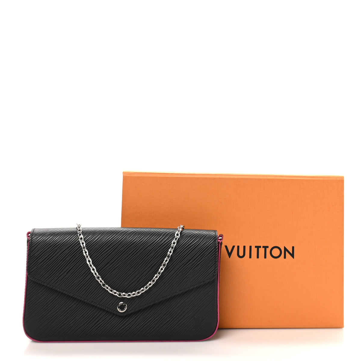 Epi Pochette Felicie Black Hot Pink