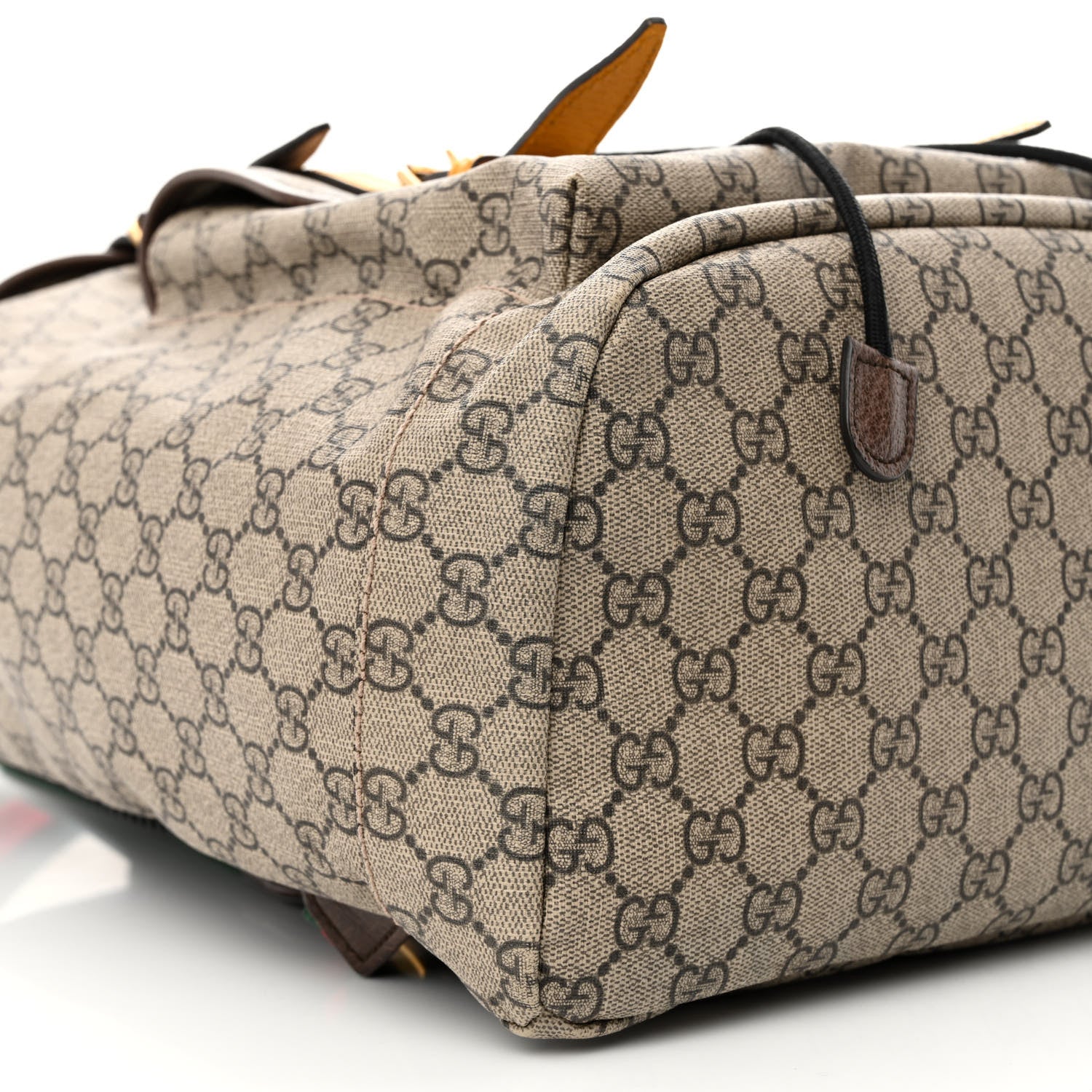 Gucci Soft GG Supreme Monogram Neo Vintage Double Buckle Backpack Beige New Acero Crop 10 of 13