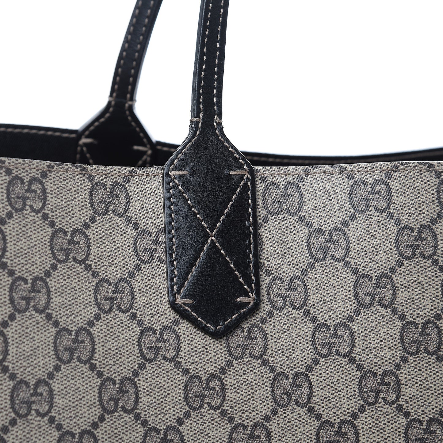 GG Supreme Monogram Large Reversible Tote Beige Black