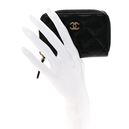 Chanel Caviar Quilted Zip Coin Purse Black 2 of 7