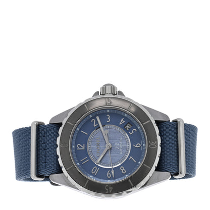 Chanel Titanium Ceramic Nylon 38mm J12 Automatic Watch Blue 2 of 6