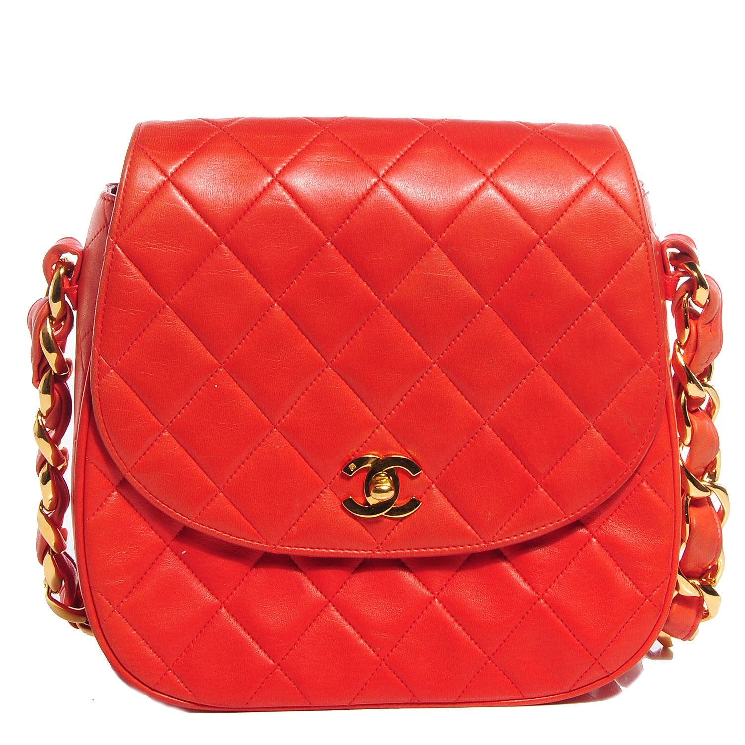 Chanel Lambskin Small Single Flap Red 1 of 6