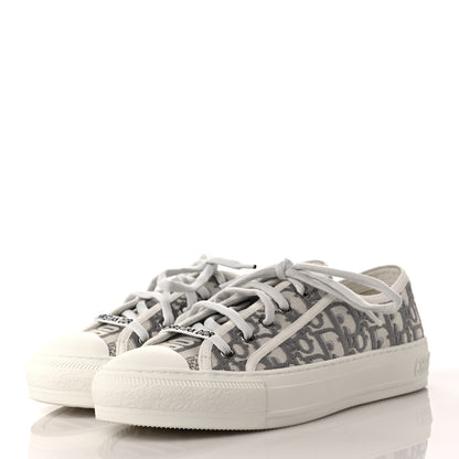 Christian Dior Canvas Oblique Walk'N'Dior Low Top Sneakers 37.5 Grey Stone 3 of 9