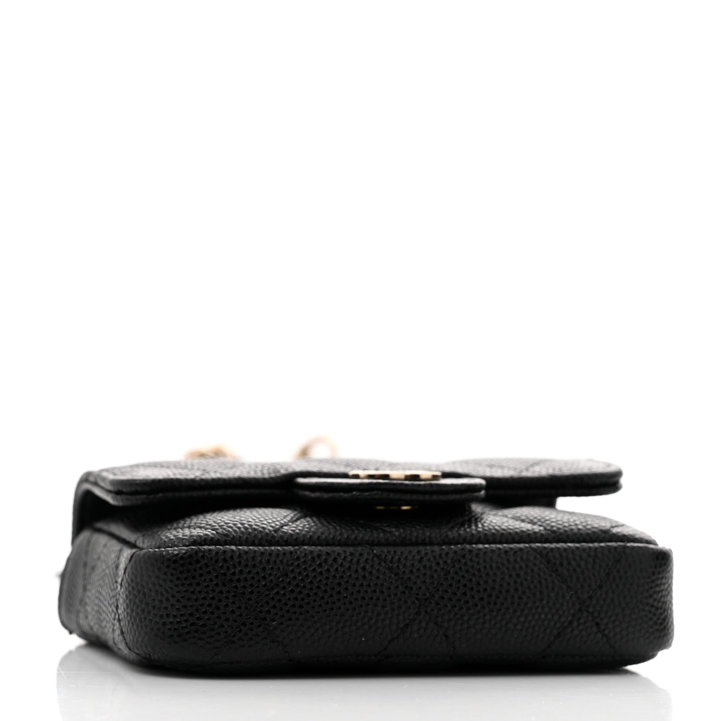 Caviar Quilted Mini Chain Belt Bag Black