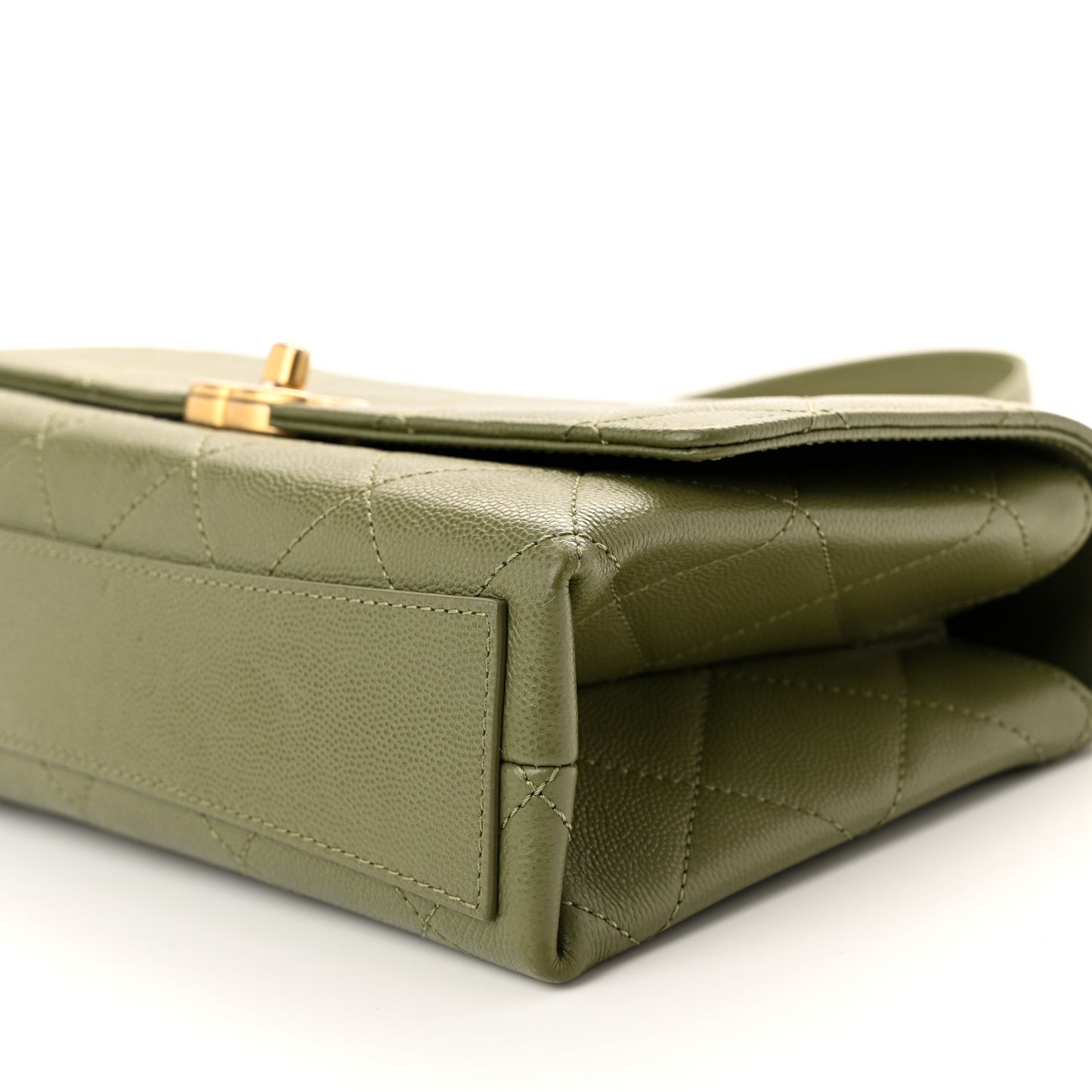 Caviar Quilted Bracelet On Chain Flap Green