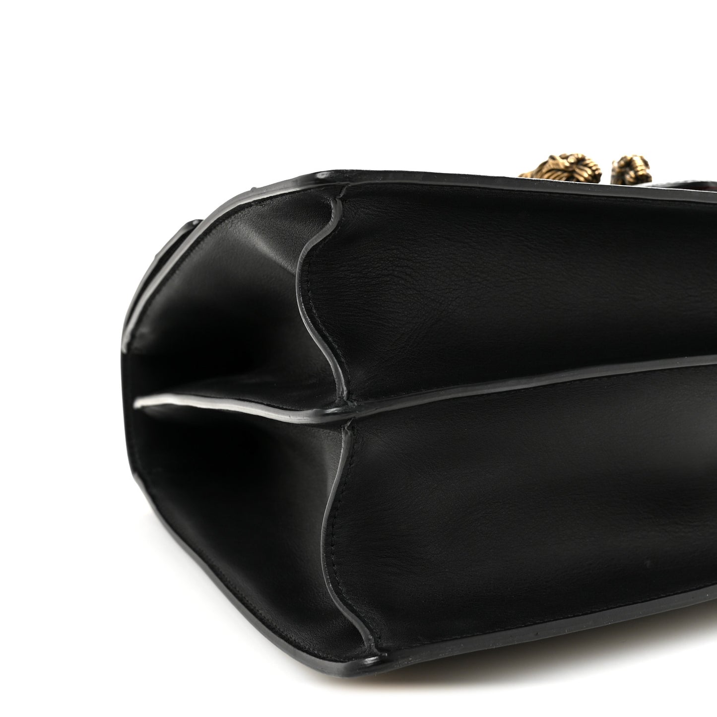 Calfskin Bamboo Web Large Dionysus Top Handle Bag Black Bright Evergreen Hibiscus Red