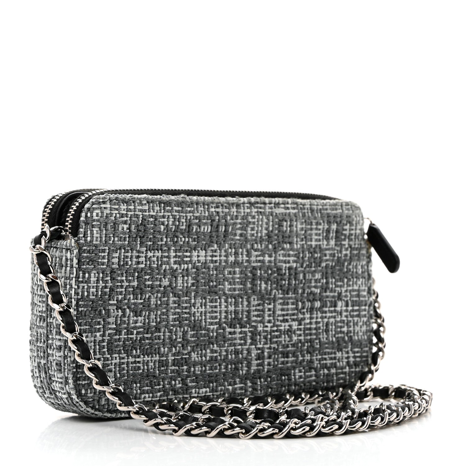 Chanel Canvas Small Deauville Clutch With Chain Charcoal 3 of 13