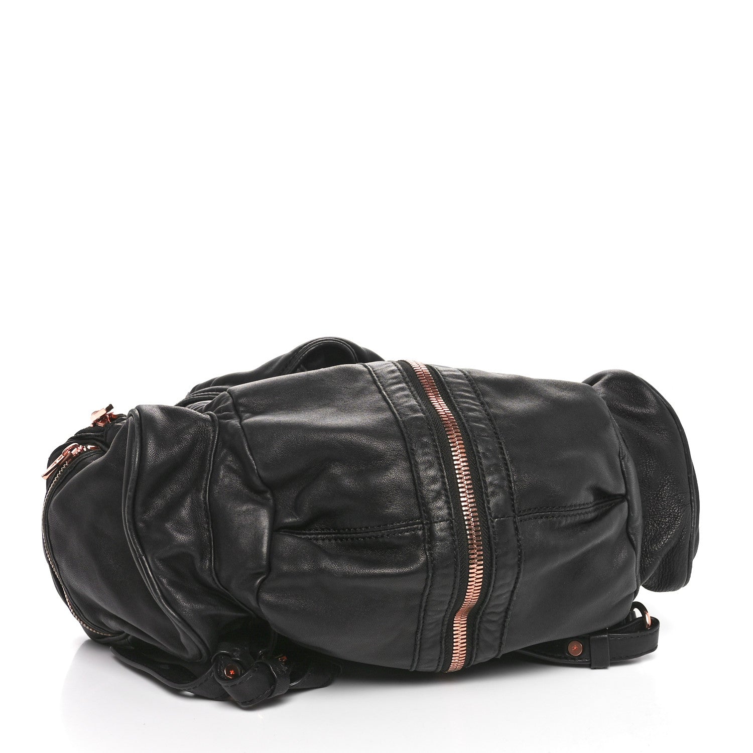 Alexander Wang Lambskin Marti Backpack Bag Washed Black Rose Gold Hardware 4 of 9