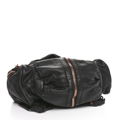 Alexander Wang Lambskin Marti Backpack Bag Washed Black Rose Gold Hardware 4 of 9