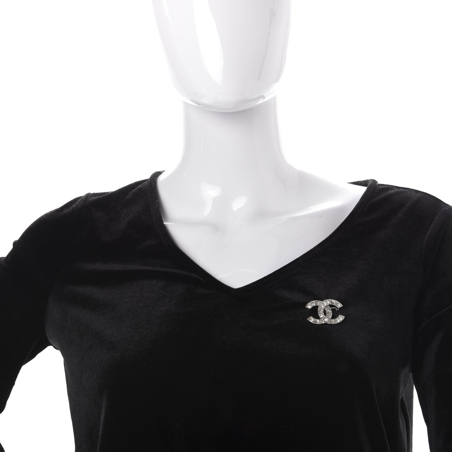 Baguette Crystal CC Small Brooch Silver