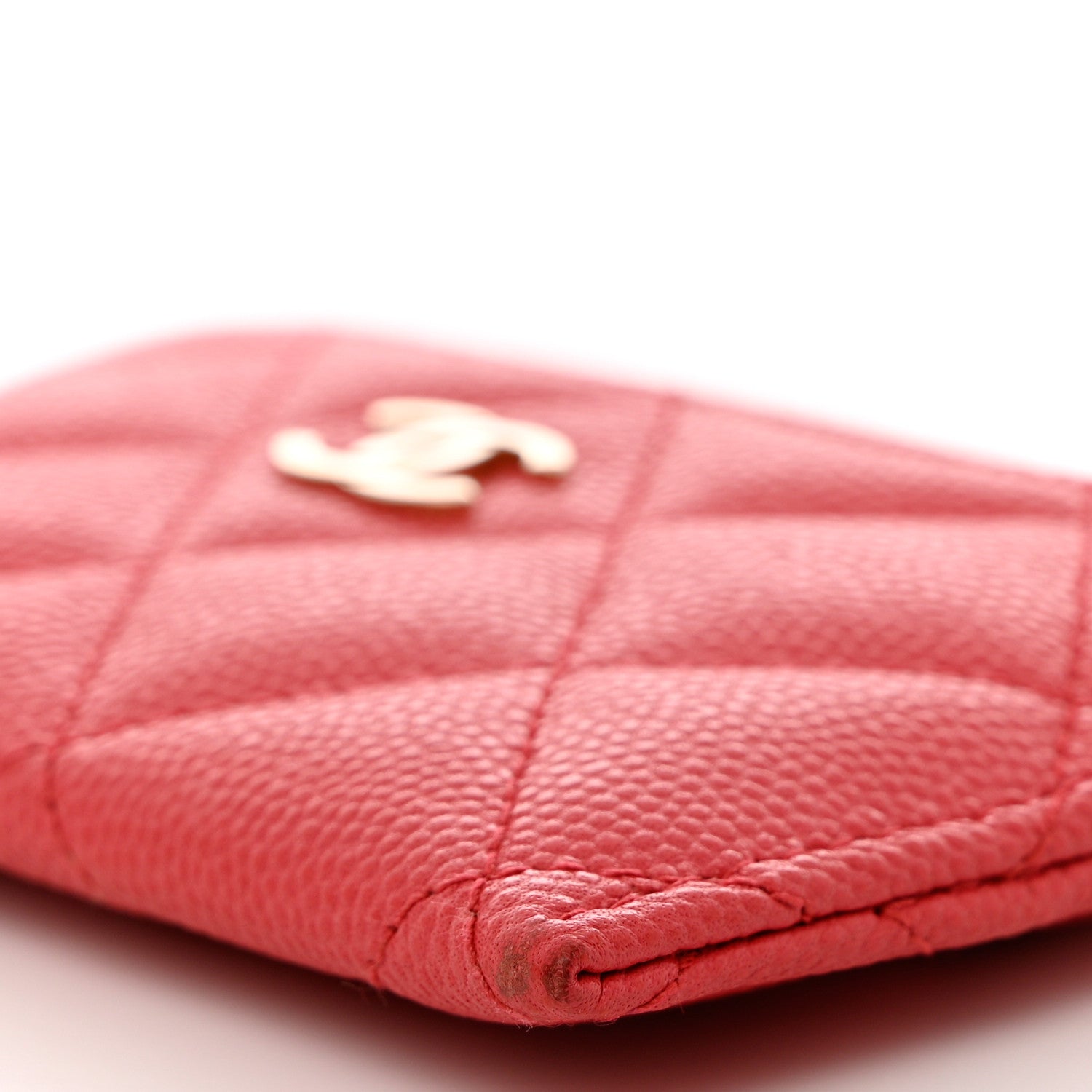 Chanel Caviar Quilted Card Holder Dark Pink 10 of 10