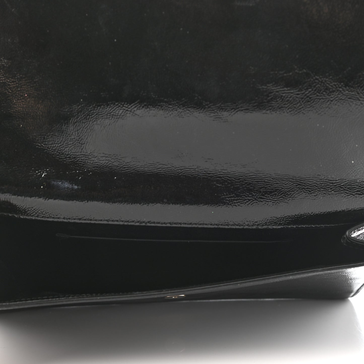 Textured Patent Monogram Large Belle De Jour Clutch Black