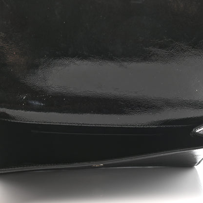 Saint Laurent Textured Patent Monogram Large Belle De Jour Clutch Black 5 of 7