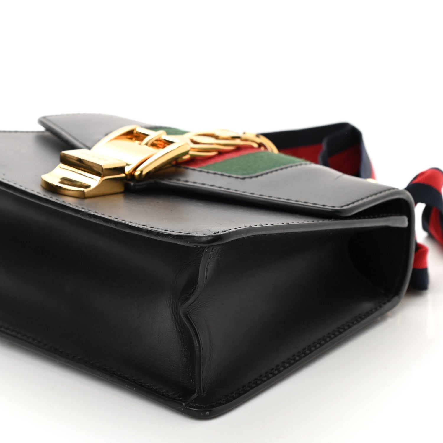Gucci Calfskin Mini Sylvie Chain Shoulder Bag Black 8 of 9
