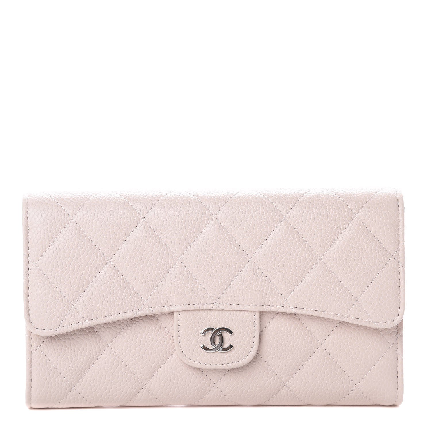 Chanel Caviar Quilted Long Gusset Flap Wallet Light Pink 1 of 7