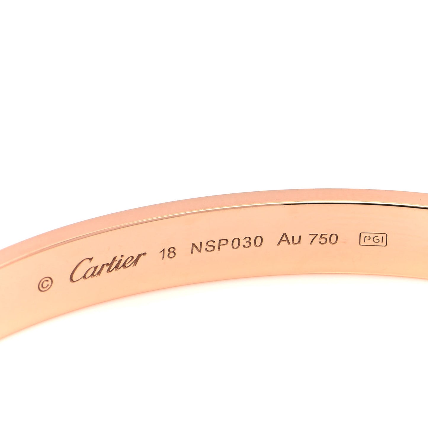 18K Pink Gold LOVE Cuff Bracelet 18
