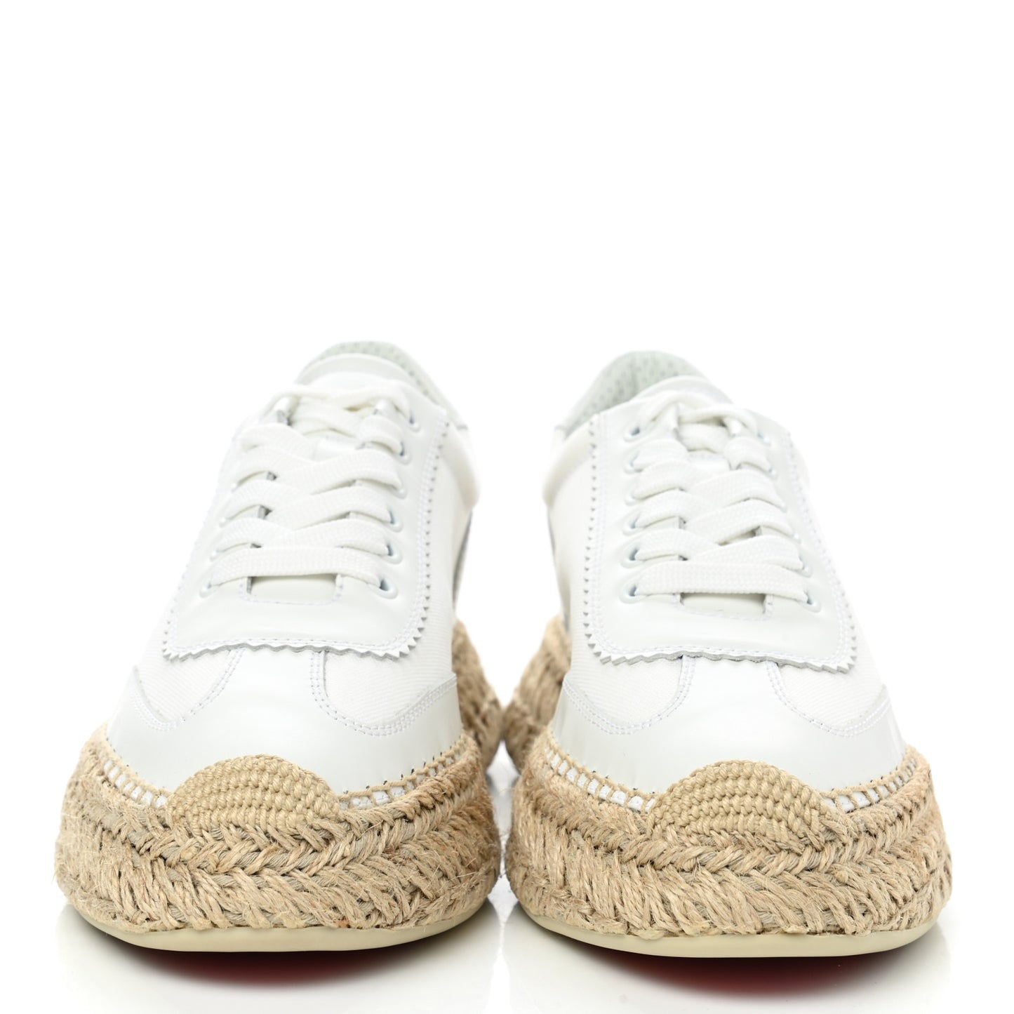 Toile Calfskin Espasneak Flat Sneaker 38 Ivory