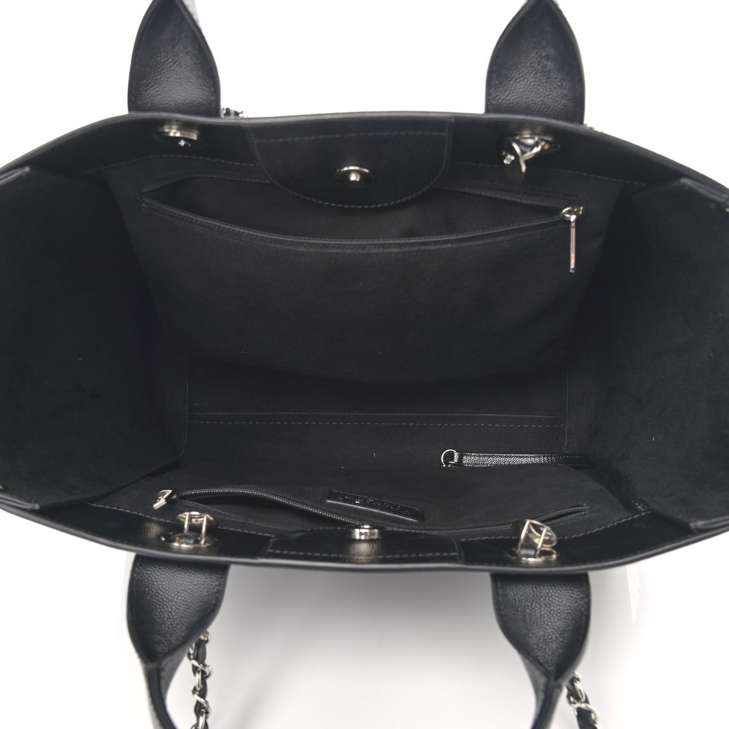 Caviar Small Studded Deauville Tote Black