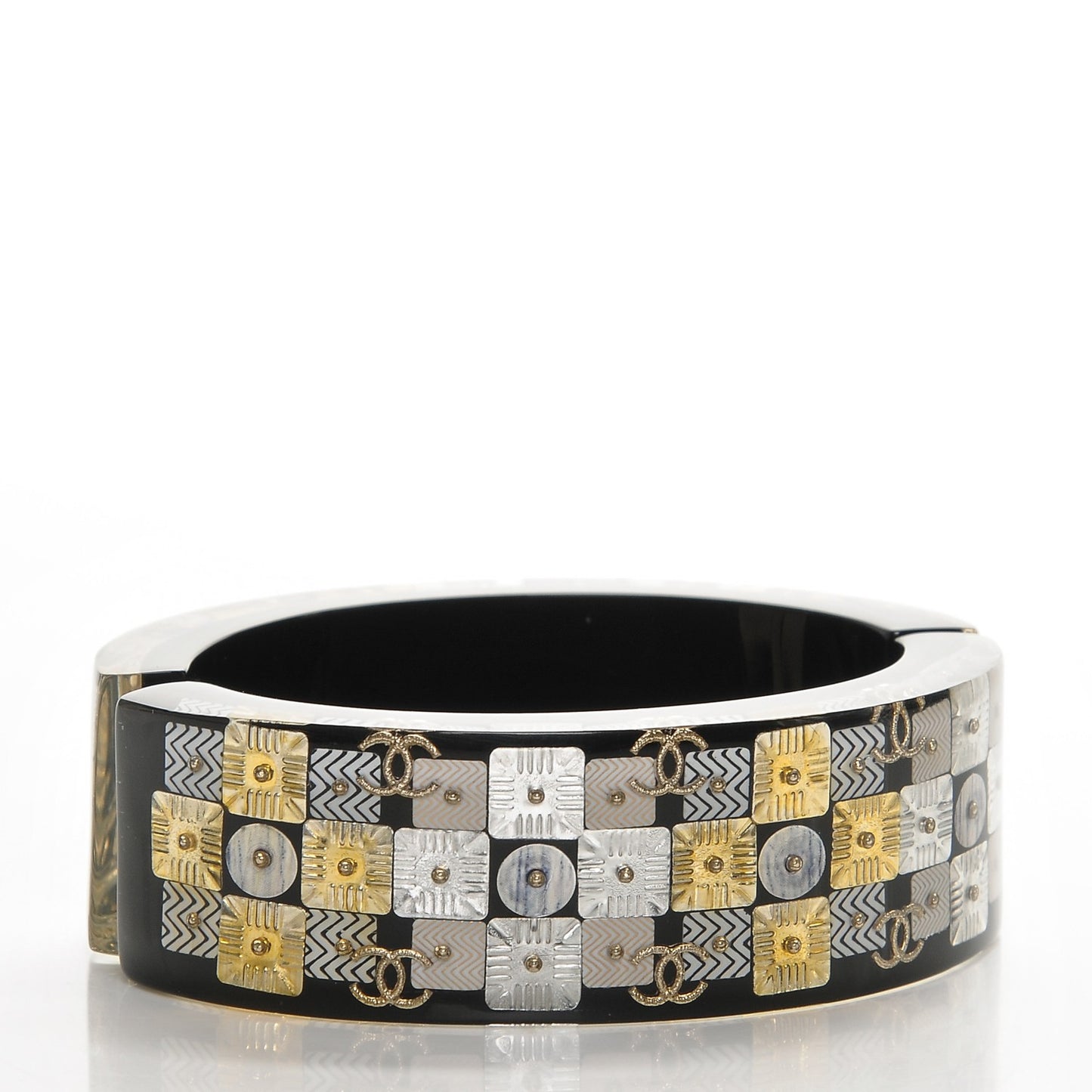 Resin Metal CC Cuff Black Gold