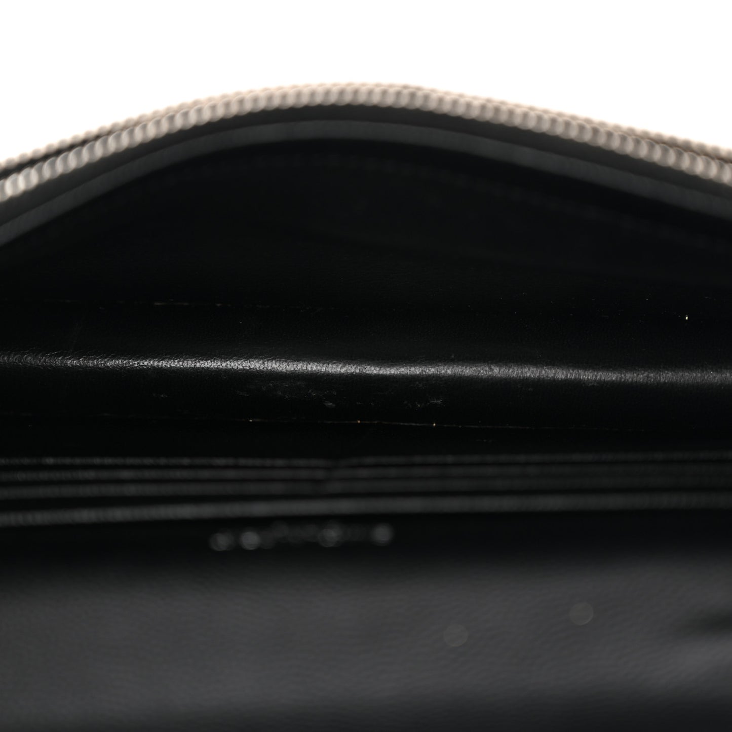 Grain De Poudre Matelasse Chevron Monogram Envelope Chain Wallet Black