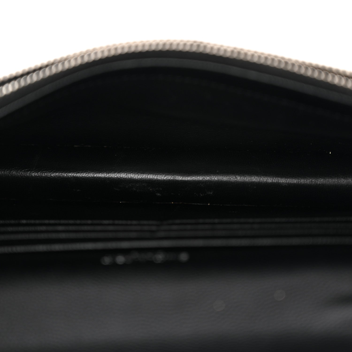 Saint Laurent Grain De Poudre Matelasse Chevron Monogram Envelope Chain Wallet Black 11 of 13