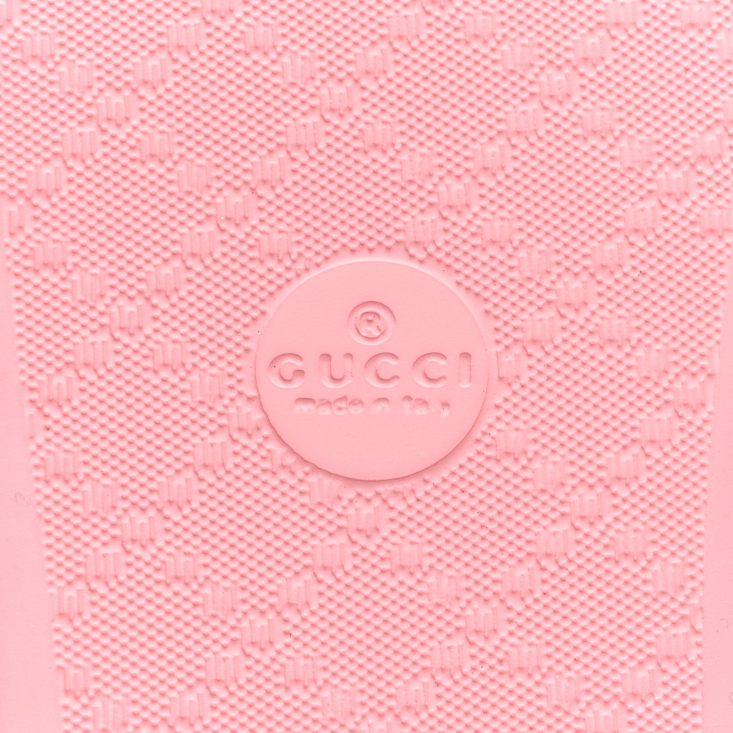 Gucci Rubber GG Monogram Perforated Womens Slide Sandals 38 Rose Box 6 of 7
