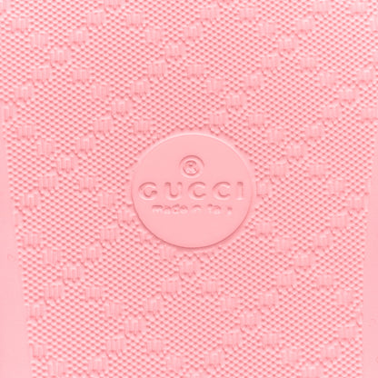 Gucci Rubber GG Monogram Perforated Womens Slide Sandals 38 Rose Box 6 of 7
