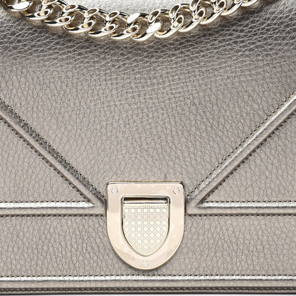 Christian Dior Metallic Grained Calfskin Medium Diorama Flap Bag Pale Gold 9 of 10