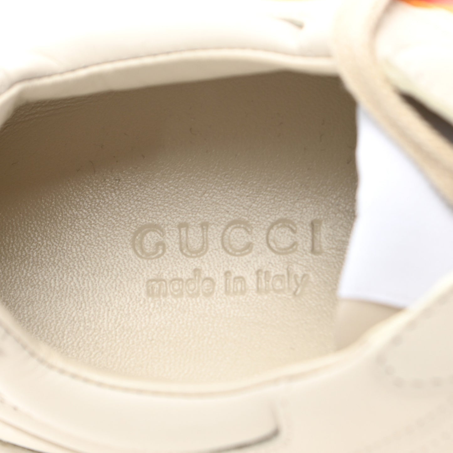 Calfskin Interlocking G Heart Rhyton Sneakers 35.5 Mystic White