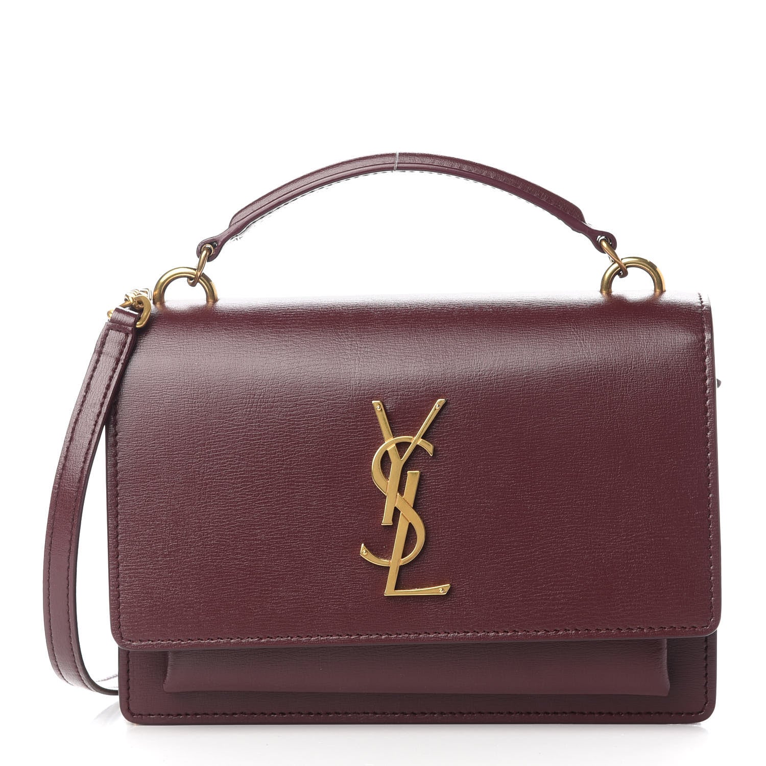 Saint Laurent Calfskin Monogram Sunset Chain Wallet New Red 1 of 9