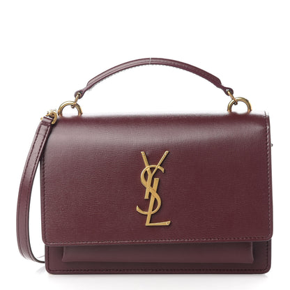 Saint Laurent Calfskin Monogram Sunset Chain Wallet New Red 1 of 9