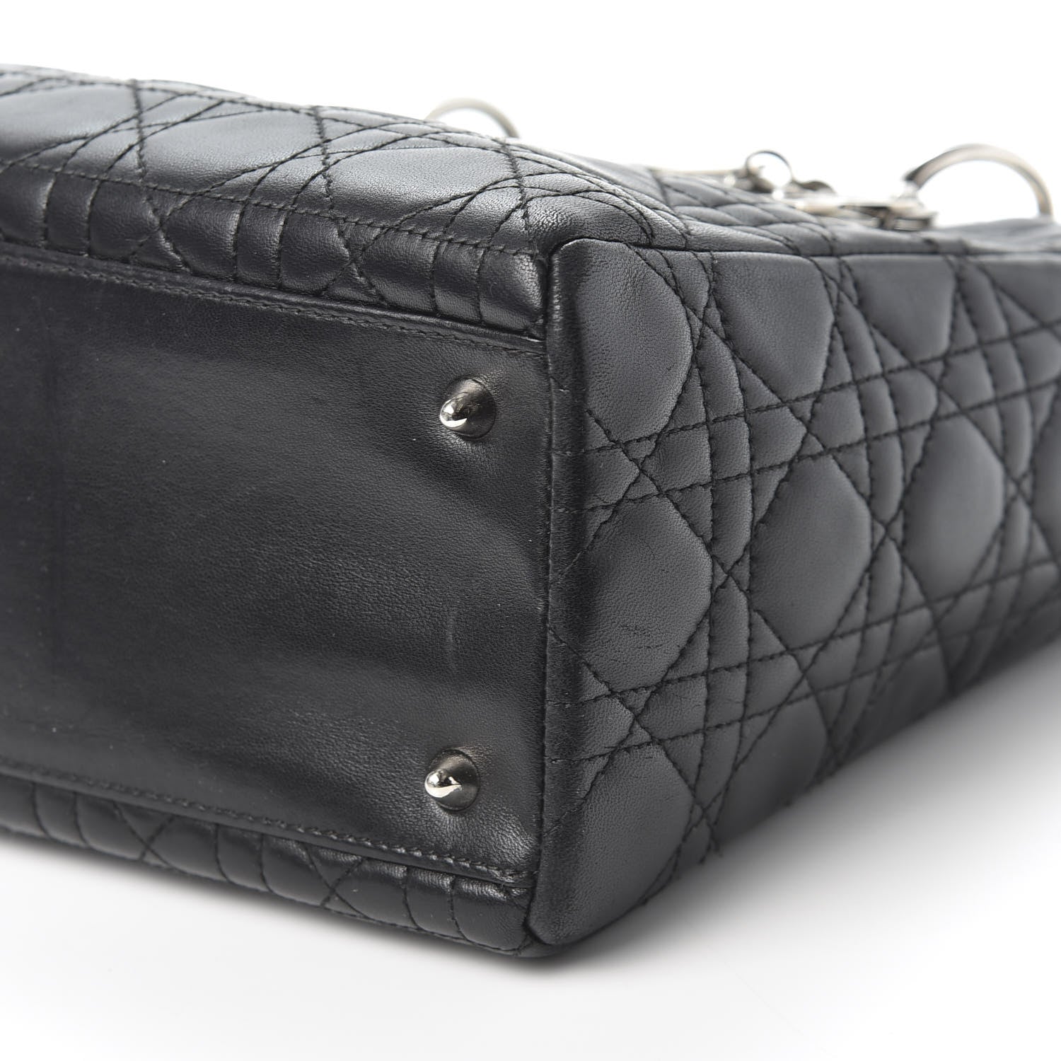 Christian Dior Lambskin Cannage Medium Lady Dior Black 6 of 9