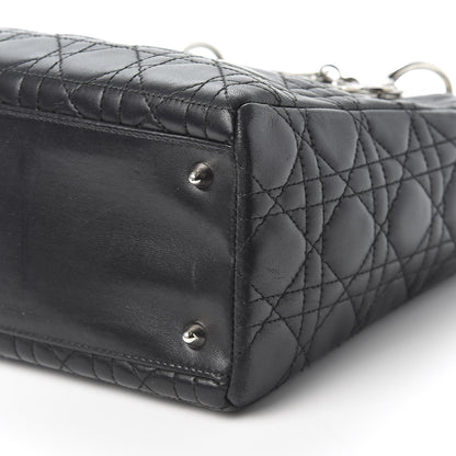 Christian Dior Lambskin Cannage Medium Lady Dior Black 6 of 9
