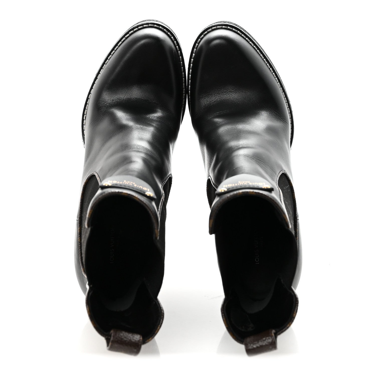 Louis Vuitton Calfskin Monogram LV Beaubourg Platform Ankle Boots 40 Black 3 of 18